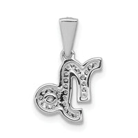 14k White Gold Diamond Capricorn Zodiac Pendant-PM4111-010-WA