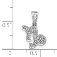 14k White Gold Diamond Capricorn Zodiac Pendant-PM4111-010-WA