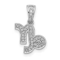 14k White Gold Diamond Capricorn Zodiac Pendant-PM4111-010-WA
