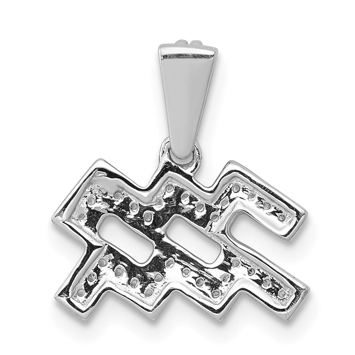 14k White Gold Diamond Aquarius Zodiac Pendant-PM4112-011-WA