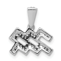 14k White Gold Diamond Aquarius Zodiac Pendant-PM4112-011-WA