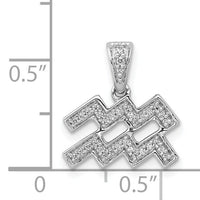 14k White Gold Diamond Aquarius Zodiac Pendant-PM4112-011-WA