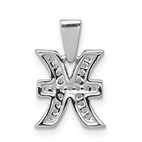 14k White Gold Diamond Pisces Zodiac Pendant-PM4113-010-WA