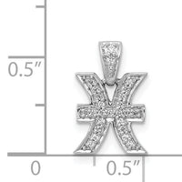 14k White Gold Diamond Pisces Zodiac Pendant-PM4113-010-WA