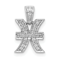 14k White Gold Diamond Pisces Zodiac Pendant-PM4113-010-WA