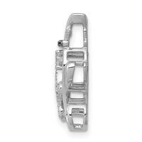 14k White Gold White and Black Accent Diamond Cats Chain Slide-PM4114-008-WA
