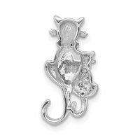 14k White Gold White and Black Accent Diamond Cats Chain Slide-PM4114-008-WA