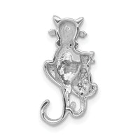 14k White Gold Black and White Accent Diamond Cats Chain Slide-PM4114-BK-008-WA