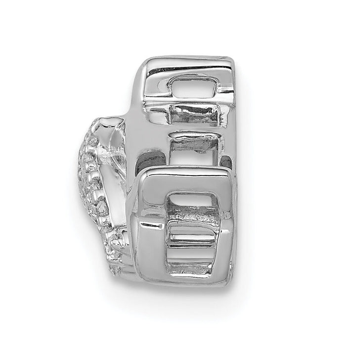 14k White Gold Diamond Dolphins Chain Slide-PM4115-008-WA