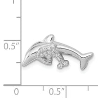 14k White Gold Diamond Dolphins Chain Slide-PM4115-008-WA