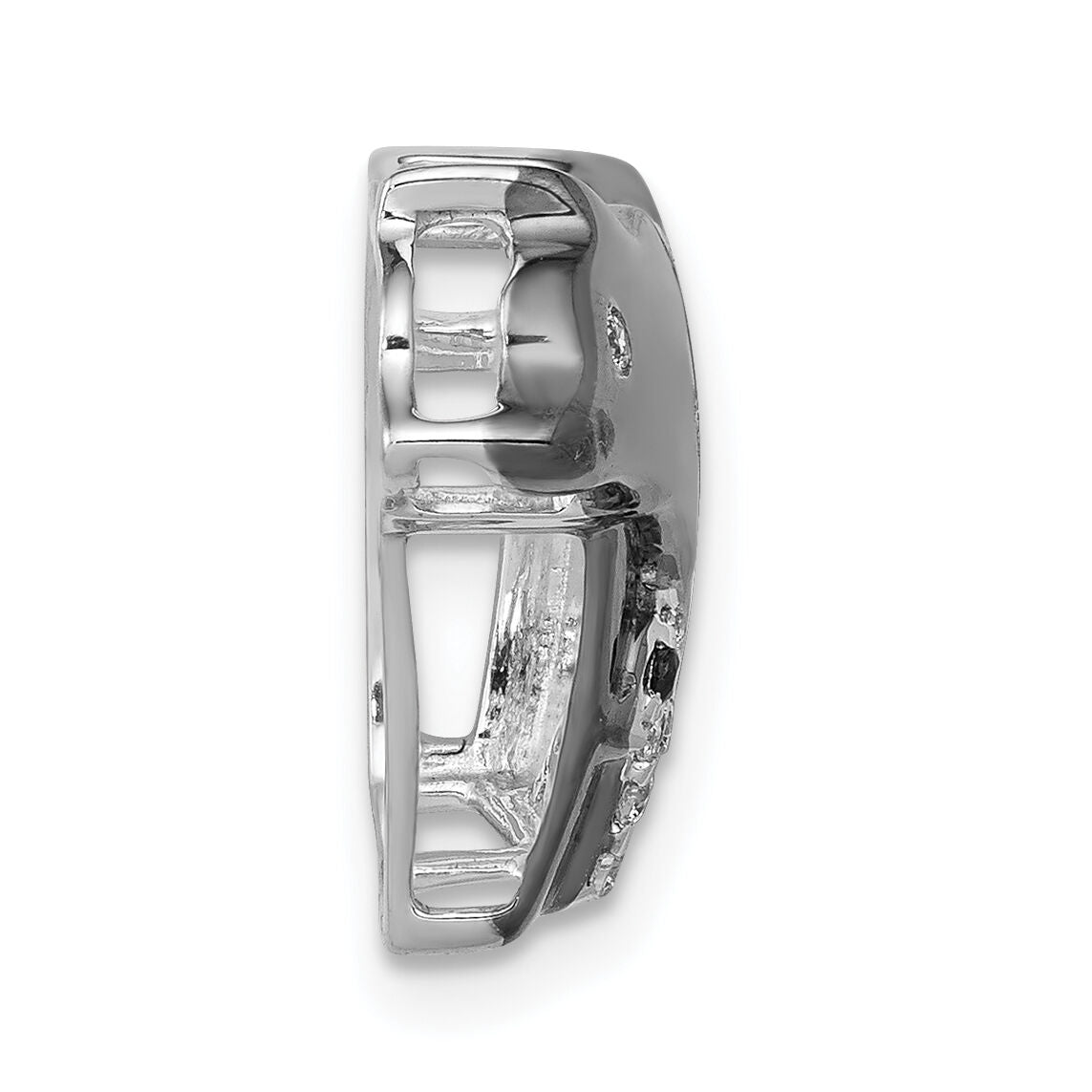 14k White Gold w/ Black Rhodium Diamond Bears Chain Slide-PM4117-009-WA