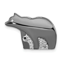 14k White Gold w/ Black Rhodium Diamond Bears Chain Slide-PM4117-009-WA