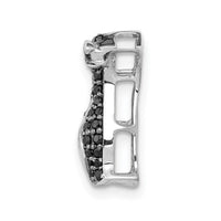 14k White Gold 1/5ct. Black Diamond Penguin Chain Slide-PM4118-BK-020-WA
