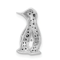 14k White Gold 1/5ct. Black Diamond Penguin Chain Slide-PM4118-BK-020-WA