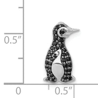 14k White Gold 1/5ct. Black Diamond Penguin Chain Slide-PM4118-BK-020-WA