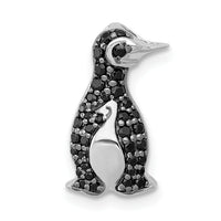 14k White Gold 1/5ct. Black Diamond Penguin Chain Slide-PM4118-BK-020-WA