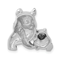 14k White Gold Black Diamond Pandas Chain Slide-PM4120-BK-038-WA