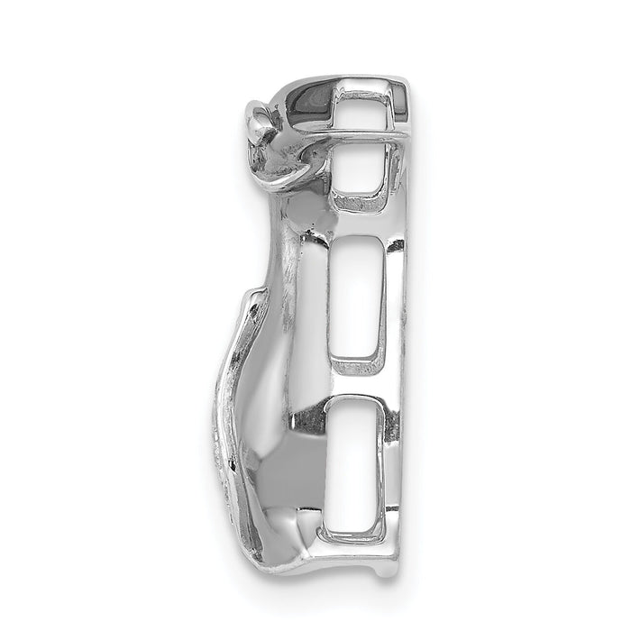 14k White Gold w/ Black Rhodium Diamond Penguins Chain Slide-PM4121-005-WA