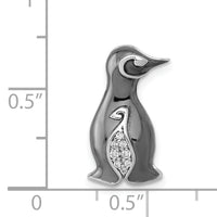 14k White Gold w/ Black Rhodium Diamond Penguins Chain Slide-PM4121-005-WA