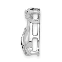 14k White Gold Black Diamond Penguins Chain Slide-PM4121-BK-005-WA