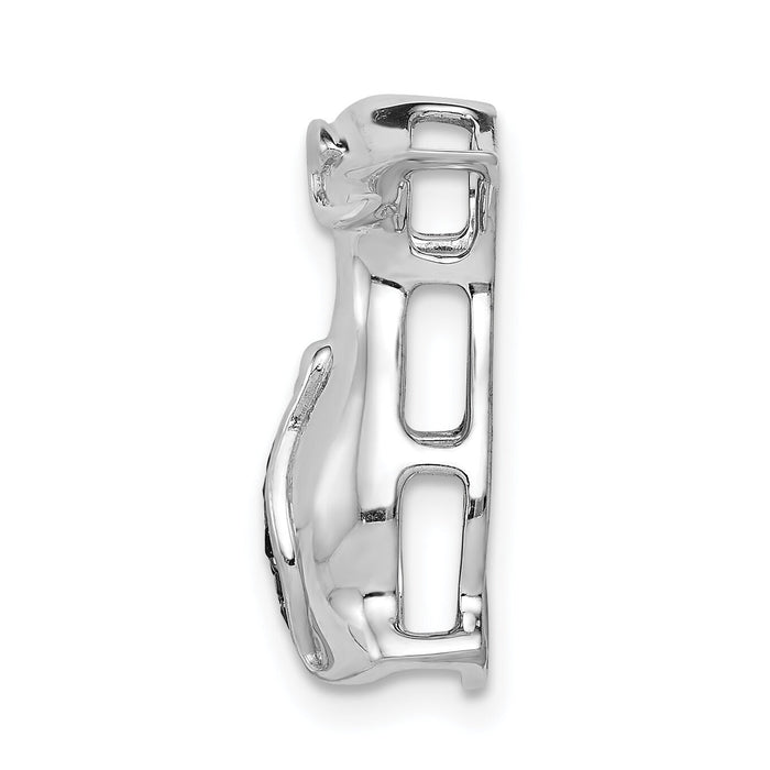 14k White Gold Black Diamond Penguins Chain Slide-PM4121-BK-005-WA