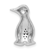 14k White Gold Black Diamond Penguins Chain Slide-PM4121-BK-005-WA
