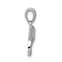 14k White Gold Diamond Elephant Pendant-PM4123-017-WA