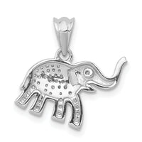14k White Gold Diamond Elephant Pendant-PM4123-017-WA