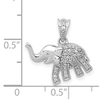 14k White Gold Diamond Elephant Pendant-PM4123-017-WA