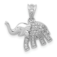 14k White Gold Diamond Elephant Pendant-PM4123-017-WA