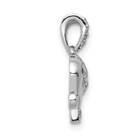 14k White Gold Black/White Diamond Elephant Pendant-PM4124-009-WA