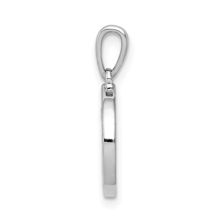 14k White Gold Diamond Paw Print in Circle Pendant-PM4125-011-WA