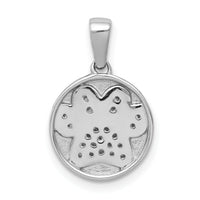 14k White Gold Diamond Paw Print in Circle Pendant-PM4125-011-WA