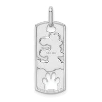 14k White Gold Polished Live Love Adopt Paw Dag Tag Pendant-PM4126-W