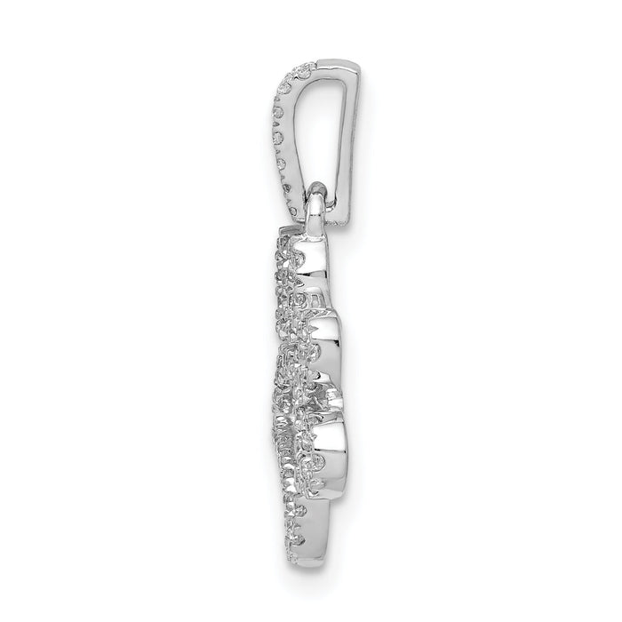 14k White Gold 1/4ct. Diamond Paw Print Pendant-PM4127-025-WA