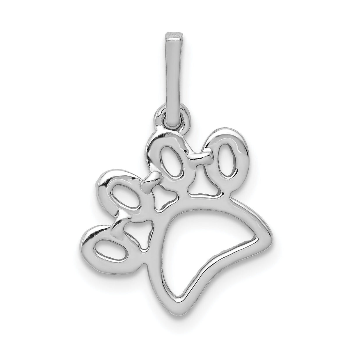 14k White Gold 1/4ct. Diamond Paw Print Pendant-PM4127-025-WA