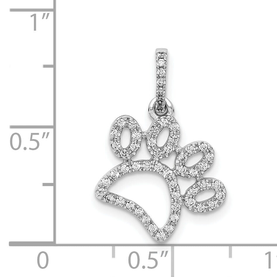 14k White Gold 1/4ct. Diamond Paw Print Pendant-PM4127-025-WA