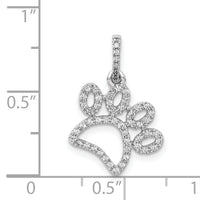 14k White Gold 1/4ct. Diamond Paw Print Pendant-PM4127-025-WA