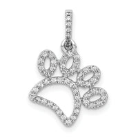 14k White Gold 1/4ct. Diamond Paw Print Pendant-PM4127-025-WA