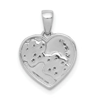 14k White Gold Diamond Paw Prints Heart Pendant-PM4128-005-WA