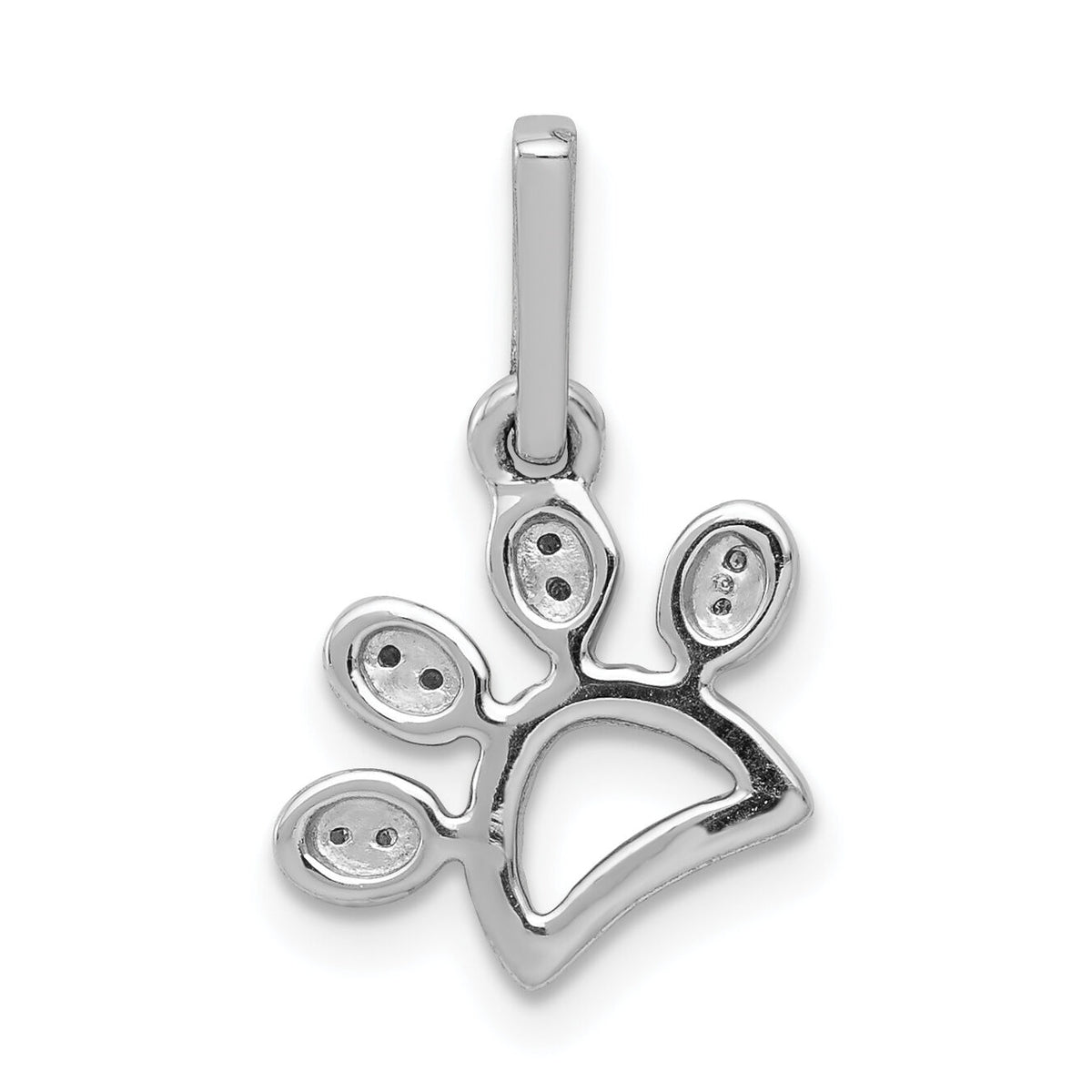 14k White Gold 1/10ct. Diamond Paw Print Pendant-PM4130-011-WA