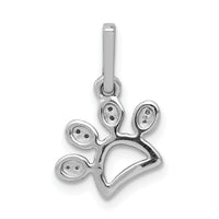 14k White Gold 1/10ct. Diamond Paw Print Pendant-PM4130-011-WA