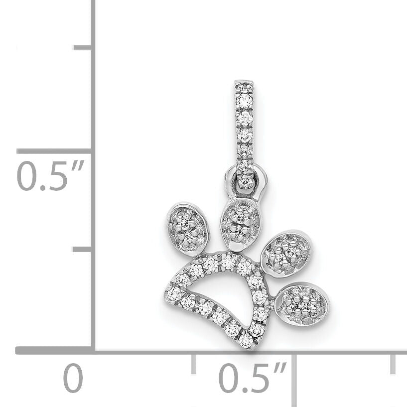 14k White Gold 1/10ct. Diamond Paw Print Pendant-PM4130-011-WA