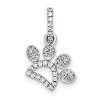 14k White Gold 1/10ct. Diamond Paw Print Pendant-PM4130-011-WA