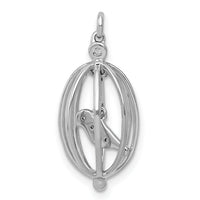 14k White Gold Diamond Bird in Cage Pendant-PM4131-003-WA