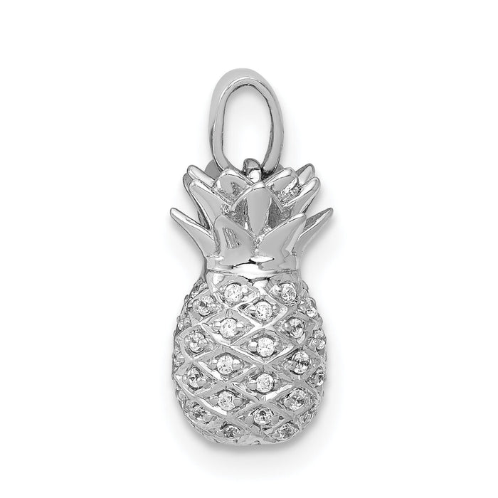 14k White Gold Diamond Pineapple Pendant-PM4132-015-WA