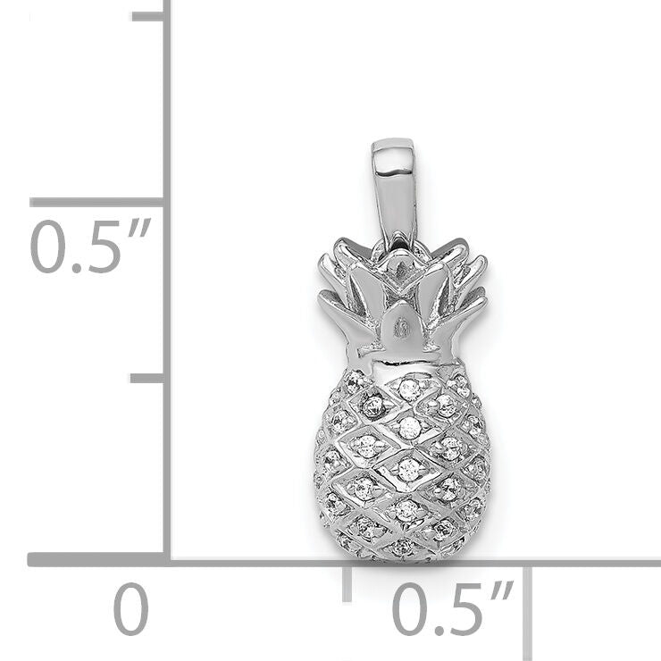 14k White Gold Diamond Pineapple Pendant-PM4132-015-WA