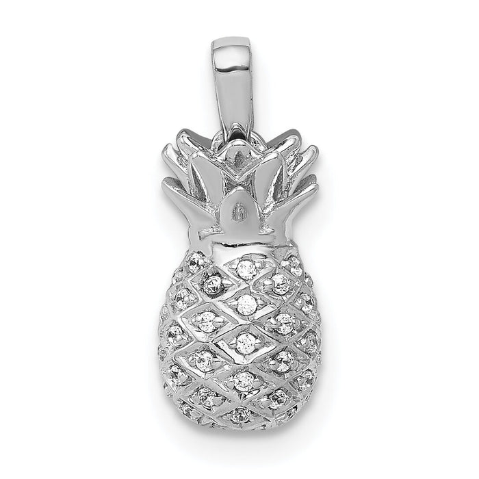 14k White Gold Diamond Pineapple Pendant-PM4132-015-WA