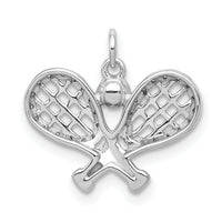14k White Gold Diamond Rackets and Ball Pendant-PM4134-010-WA