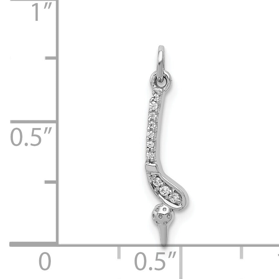14k White Gold Diamond Golf Club and Ball Pendant-PM4137-004-WA